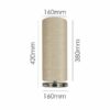 LLT Vardy Linen table lamp featuring slim chrome base and soft natural linen cylindrical shade