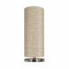 LLT Vardy Linen Table Lamp styled on bedside table in warm neutral contemporary bedroom interior