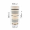 LLT Vardy Silver table lamp featuring bold silver and white horizontal striped shade on chrome base