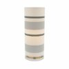 LLT Vardy Silver Table Lamp with polished chrome base and silver and white striped cylindrical shade