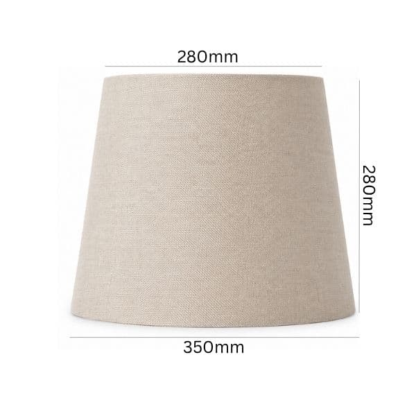 Pioneer Mist Blush Linen Tapered Lamp Shade 35cm in soft blush pink round tapered profile against white background