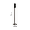 LLT Flynn Black Chrome Table Lamp Base close up of 180mm round black chrome base plate and stem connection detail