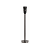 LLT Flynn Black Chrome Table Lamp Base with slim black chrome stem and round base at 470mm tall showing dimensions against white background