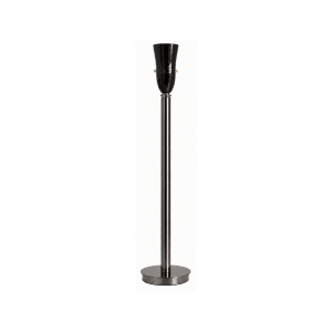 LLT Flynn Black Chrome Table Lamp Base with slim black chrome stem and round base at 470mm tall showing dimensions against white background