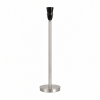 LLT Flynn Nickel Table Lamp Base with slim brushed nickel stem and round base at 470mm tall showing dimensions against white background