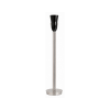 LLT Flynn Nickel Table Lamp Base with slim brushed nickel stem and round base at 470mm tall showing dimensions against white background