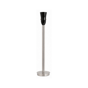 LLT Flynn Nickel Table Lamp Base with slim brushed nickel stem and round base at 470mm tall showing dimensions against white background