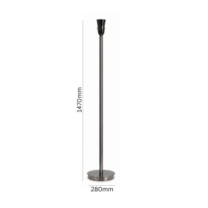 Modern dark metallic floor lamp base compatible with various shades