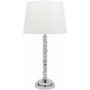 Chrome plated brass table lamp with white shade