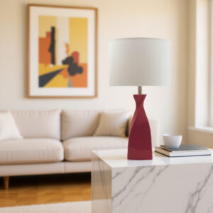 Ceramic table lamp with masala coloured base