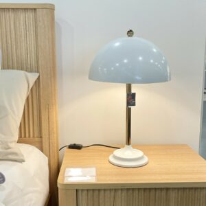 White metal mushroom table lamp for modern interiors