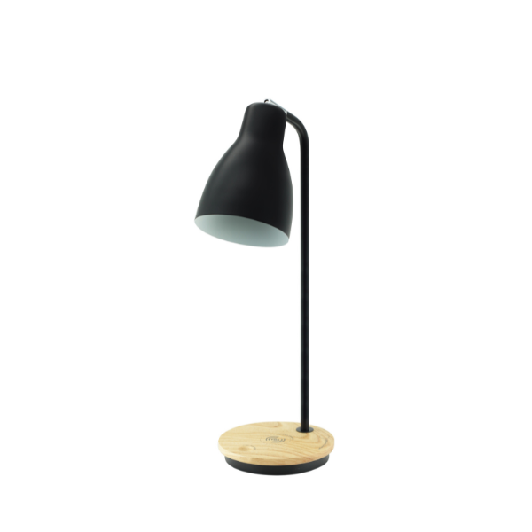LLT Smart B Black Wireless Charging Table Lamp with USB Port